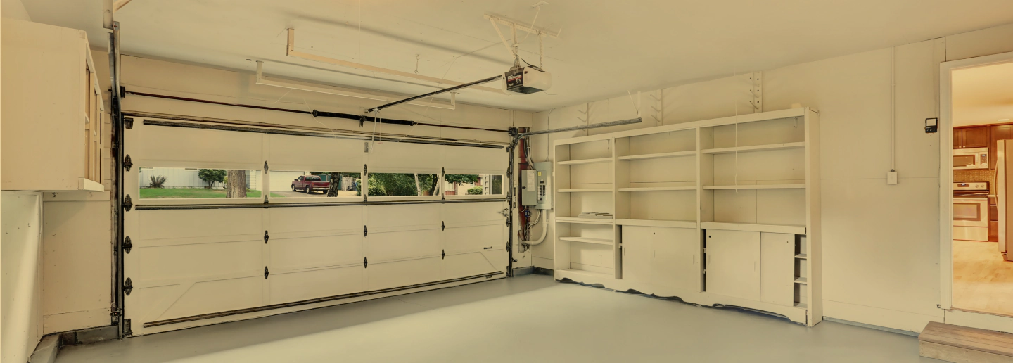 residential garage with storage