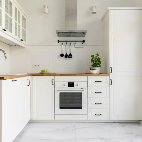 white and simple kitchen
